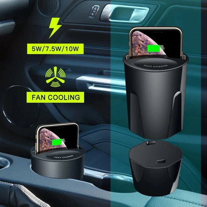 Car Wireless Charging Cup for Samsung phones with USB port
