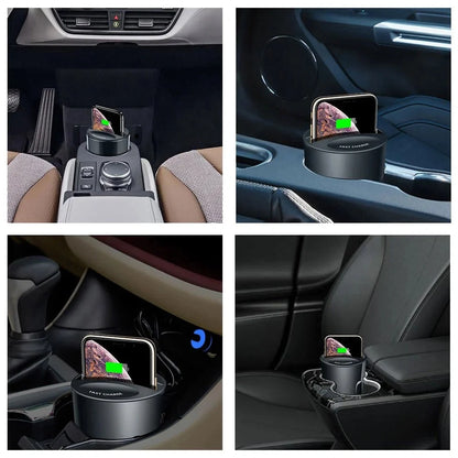 Car Wireless Charging Cup for Samsung phones with USB port