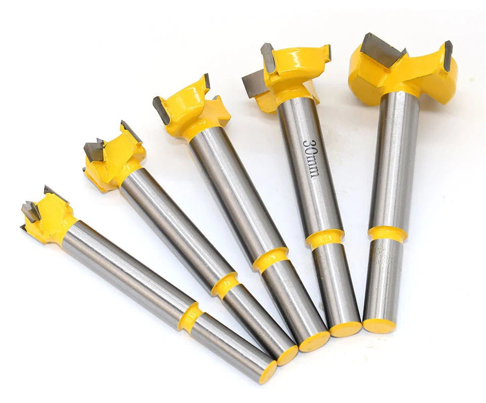 Carbide woodworking hole opener set for electric drills in wooden box