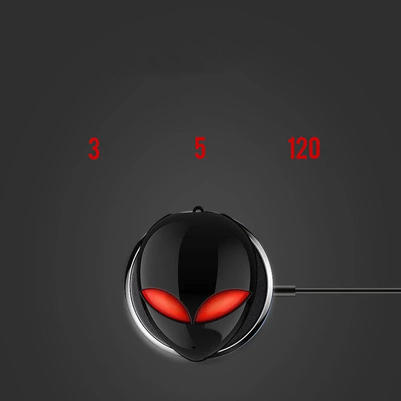 Creative Outer T8 Starman Bluetooth Headset with alien-inspired design, vibrant LED lights, and wireless charging capabilities