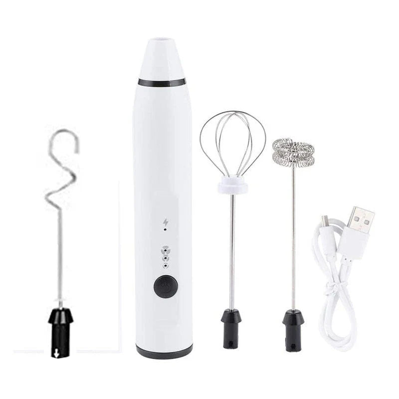 Premium Rechargeable Milk Frother - Versatile Kitchen Gadget for Latte Art, Baking, and More