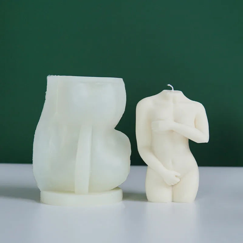Silicone female body candle mould in three poses for DIY candle making