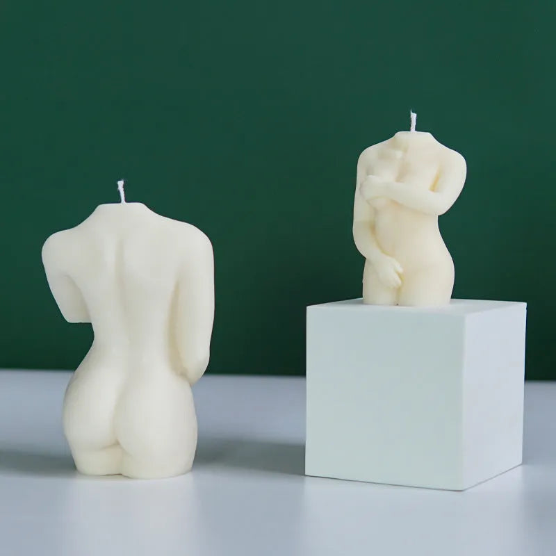 Silicone female body candle mould in three poses for DIY candle making