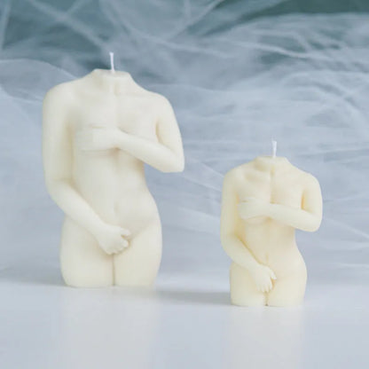 Silicone female body candle mould in three poses for DIY candle making