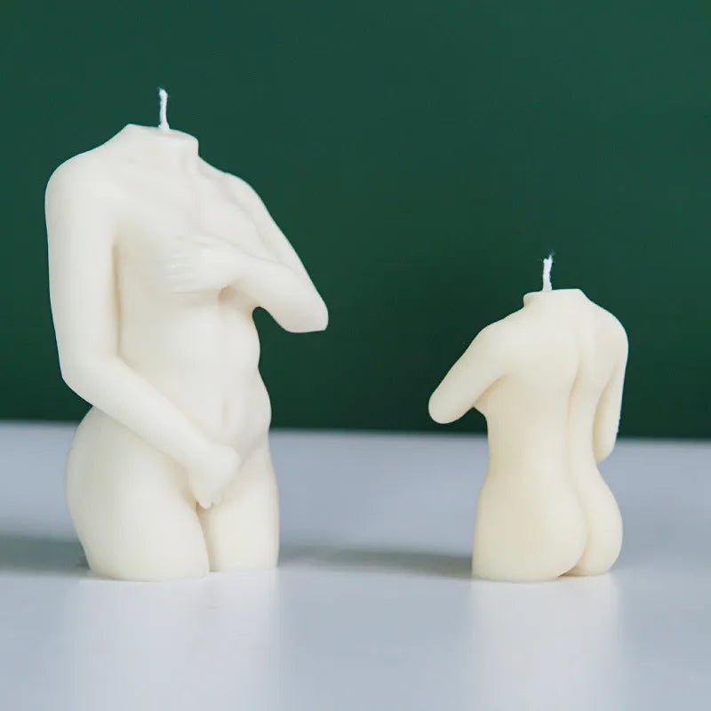 Silicone female body candle mould in three poses for DIY candle making