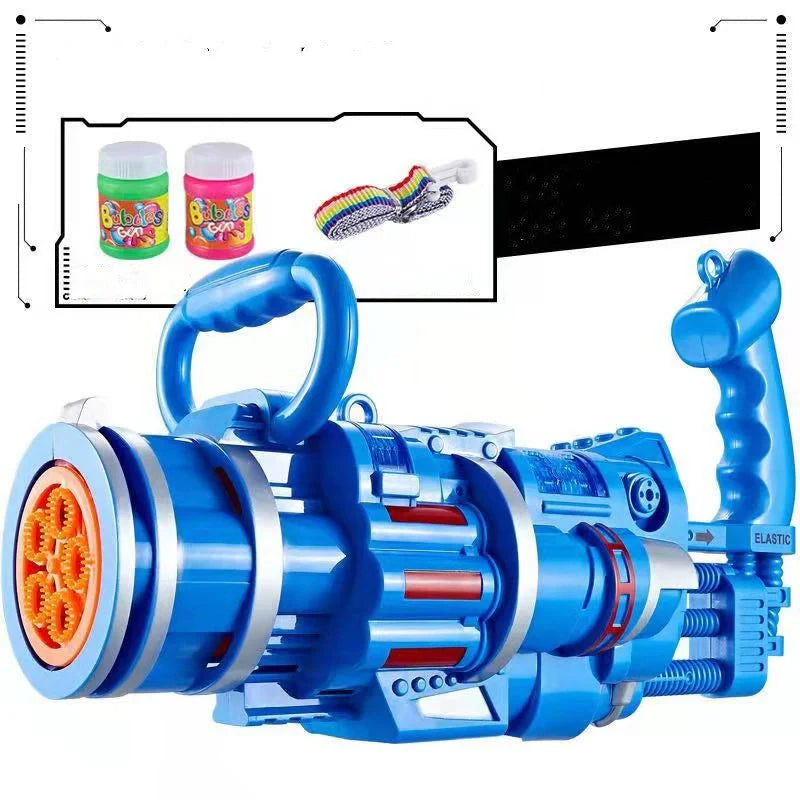 Gatling Bubble Gun Machine for children with automatic electric bubble blower and music features