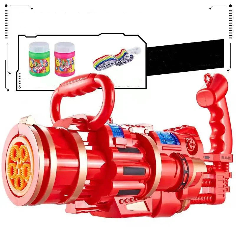 Gatling Bubble Gun Machine for children with automatic electric bubble blower and music features