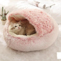 Cozy All-in-One Pet Bed in various colors and sizes, providing a plush and comfortable retreat for cats and dogs