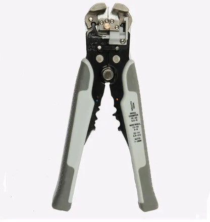 Yellow automatic cable wire stripper crimping plier tool with adjustment screw for 10-24 AWG wires