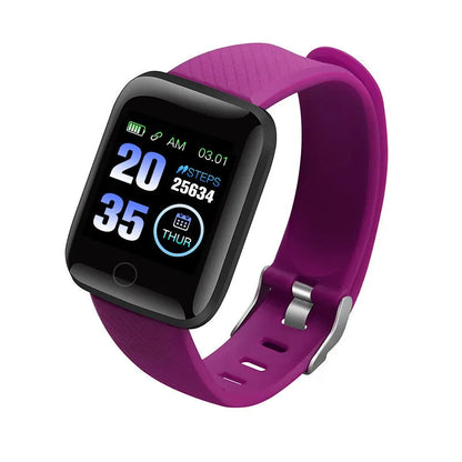 D13 smart bracelet with colour screen showing heart rate detection on wrist