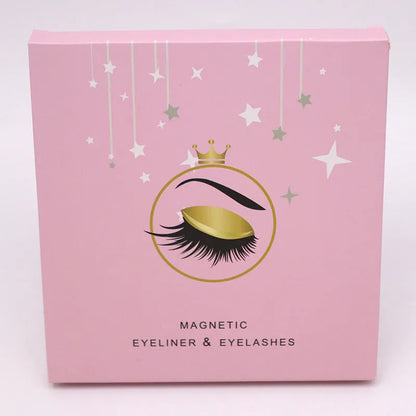 Magnetic false eyelashes set with 5 reusable pairs and dual-purpose eyeliner