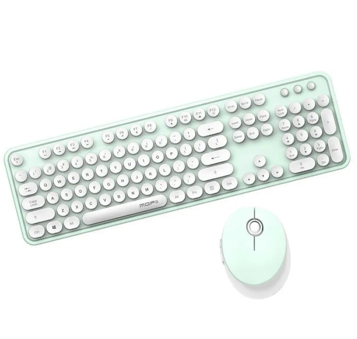 Wireless keyboard and mouse set with 1600dpi optical mouse, USB plug and play, waterproof keyboard, ergonomic, 445mm wide
