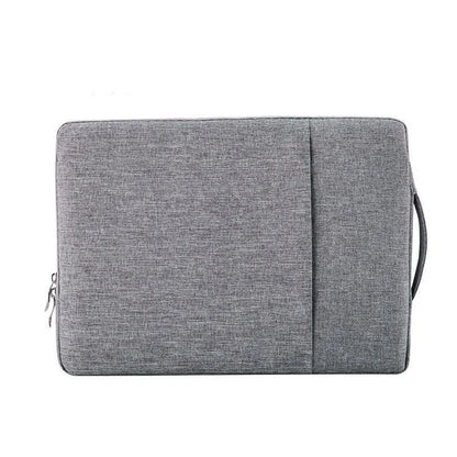 Polyester laptop liner bag with zipper, telescopic handle, multiple pockets, in black grey navy blue purple, 11-15 inch