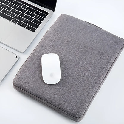 Polyester laptop liner bag with zipper, telescopic handle, multiple pockets, in black grey navy blue purple, 11-15 inch