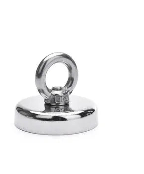 D25mm round ring salvage magnet with nickel plating for marine fishing and retrieval