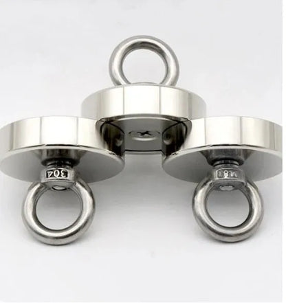 D25mm round ring salvage magnet with nickel plating for marine fishing and retrieval