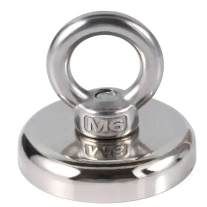 D25mm round ring salvage magnet with nickel plating for marine fishing and retrieval