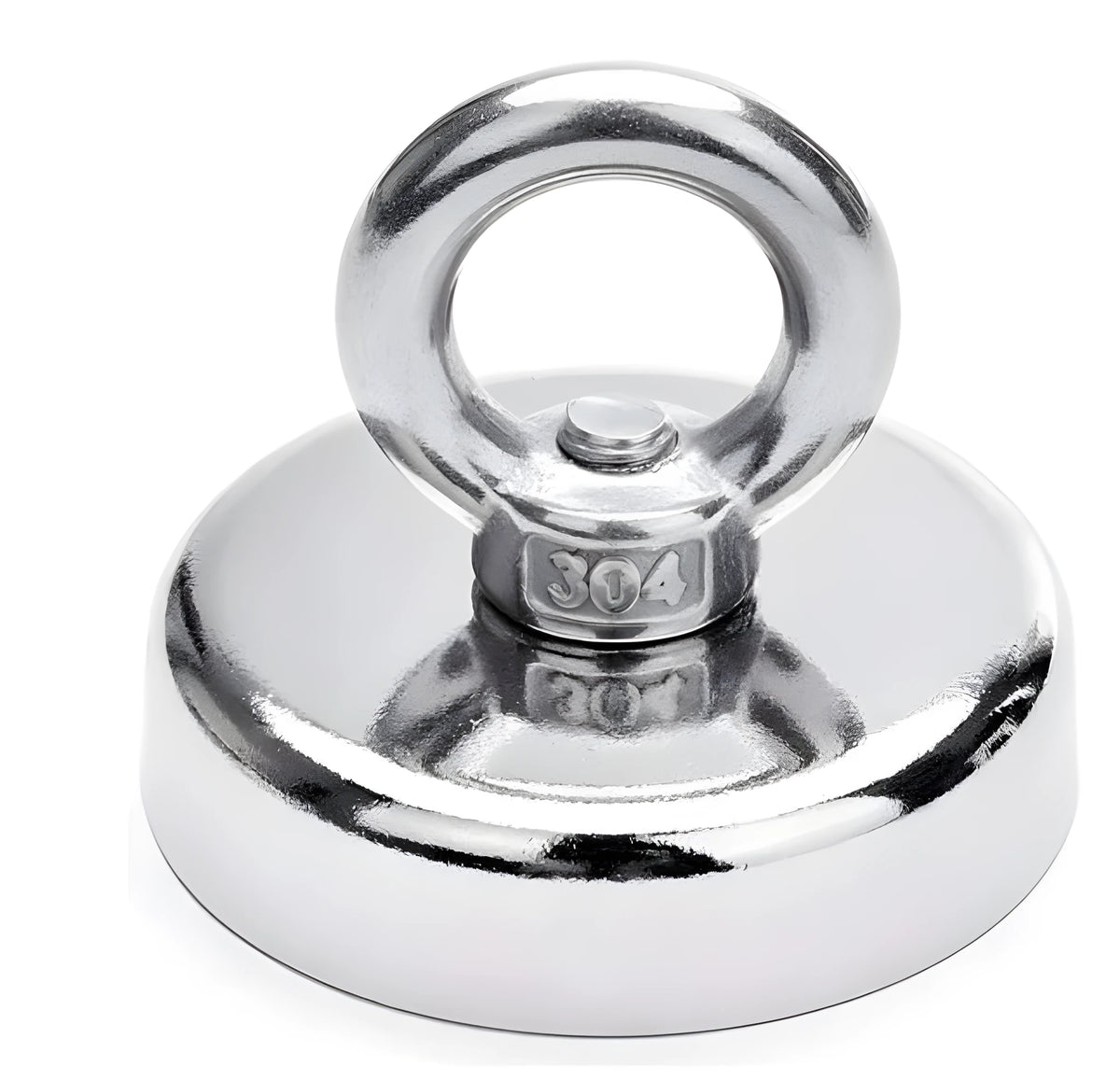D25mm round ring salvage magnet with nickel plating for marine fishing and retrieval