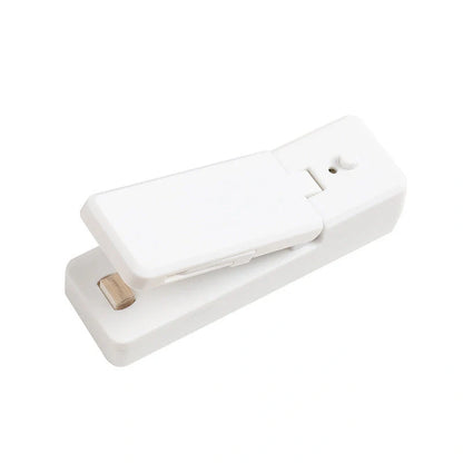 Portable ABS mini snack packaging bag heat sealing machine in white grey
