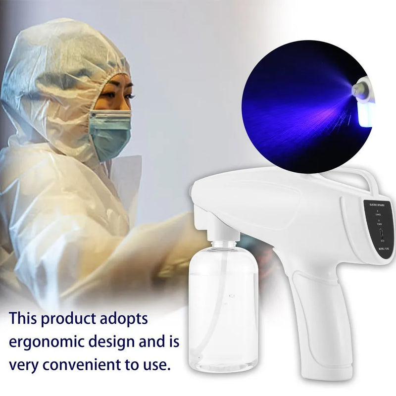 Handheld Cordless Spray Disinfection Gun with 2000mAh Battery for Continuous Sterilising Mist and Jet Spray Modes, Ideal for Indoor and Outdoor Use