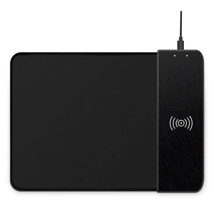 Wireless charging mouse pad with cartoon design, RGB lighting, and non-slip rubber base measuring 298mm by 215mm