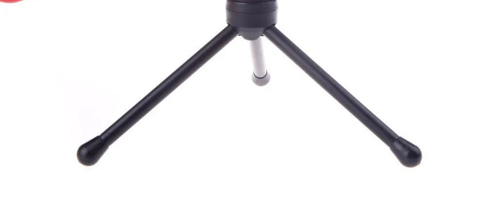 Black wired PC microphone with clip-on holder, 13.3cm height, 1.85m cable