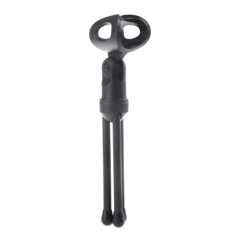 Black wired PC microphone with clip-on holder, 13.3cm height, 1.85m cable