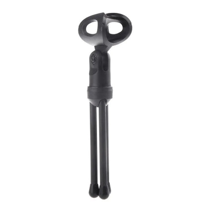 Black wired PC microphone with clip-on holder, 13.3cm height, 1.85m cable