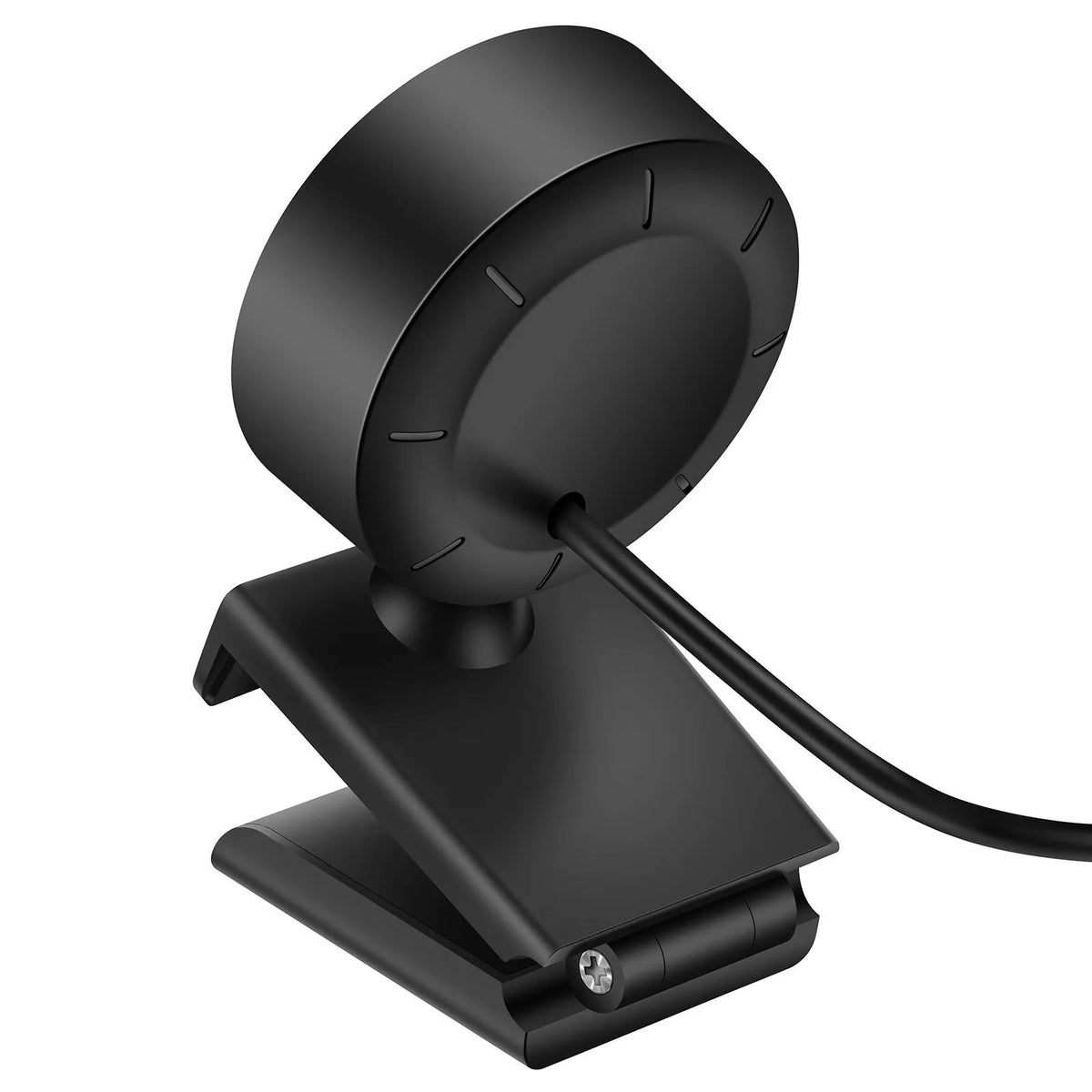 2K resolution USB webcam with adjustable LED ring light and built-in microphone