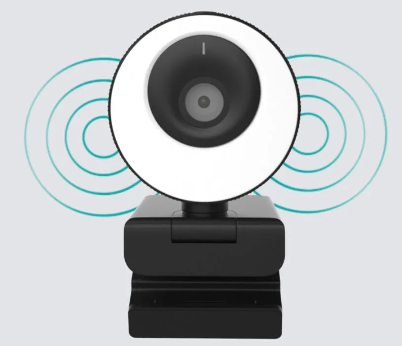 Black USB webcam with magnetic privacy cover on a 1.7m cable for desktop and laptop computers.