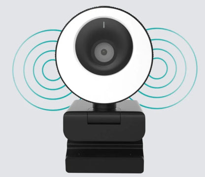 Black USB webcam with magnetic privacy cover on a 1.7m cable for desktop and laptop computers.