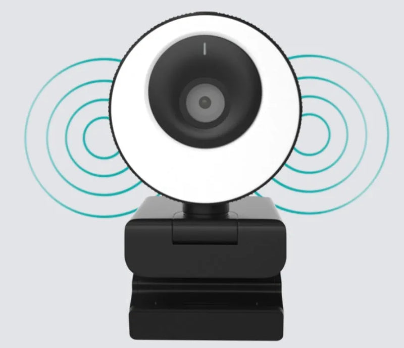 USB webcam with 1920x1080 Full HD resolution, 60 FPS frame rate, built-in microphone and night vision, for desktop and notebook computers with automatic focus, compatible with Windows and Mac, includes 1.7m USB cable and magnetic privacy cover in black
