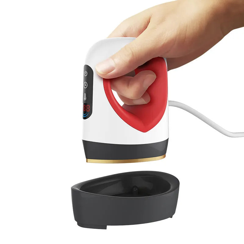 White handheld mini heat press machine for fabric and leather heat transfer, 2x3 inch format, 300ppi colour printing