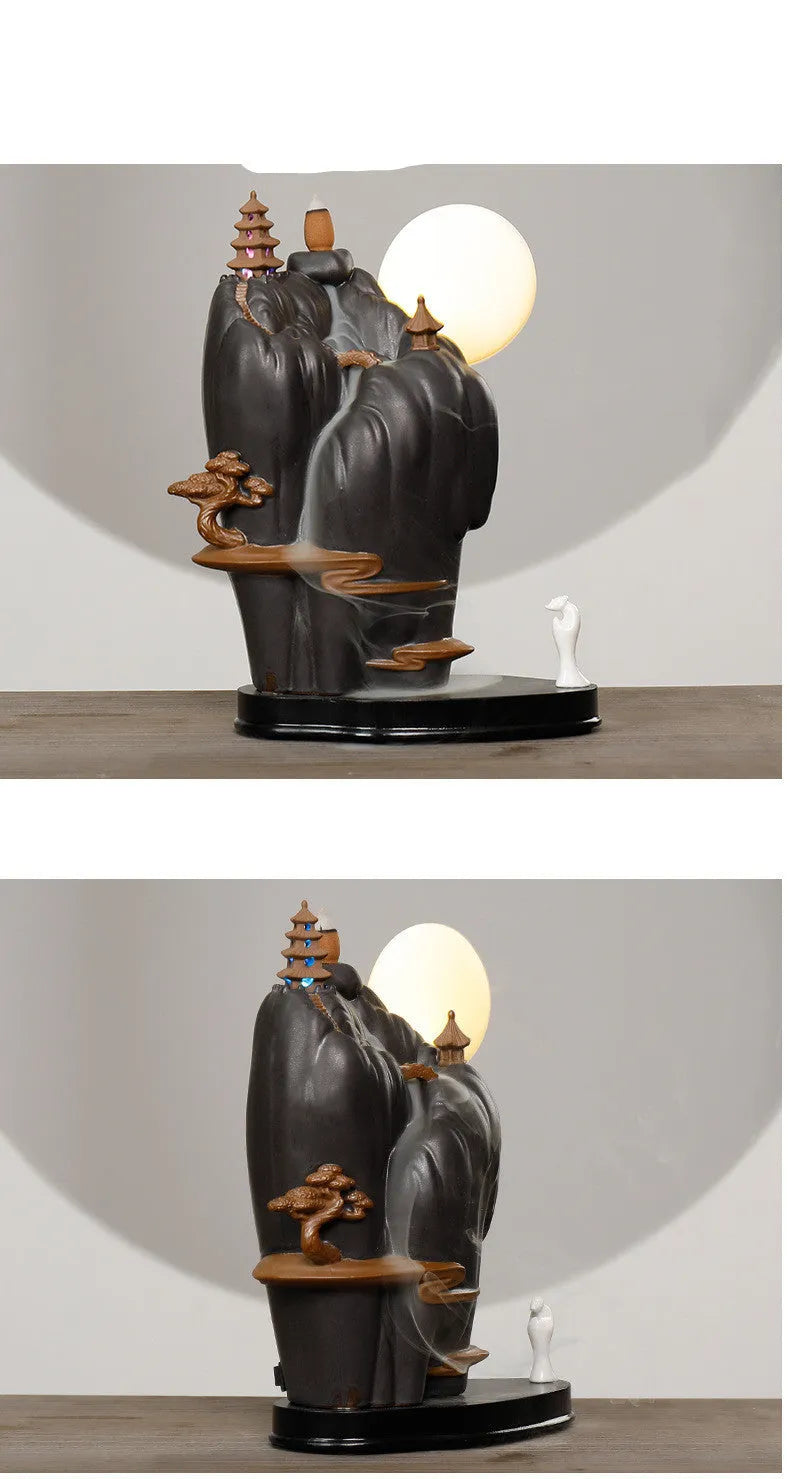 Dehua ceramic ornamental reflux aromatherapy furnace with colour glaze finish in a gift box.