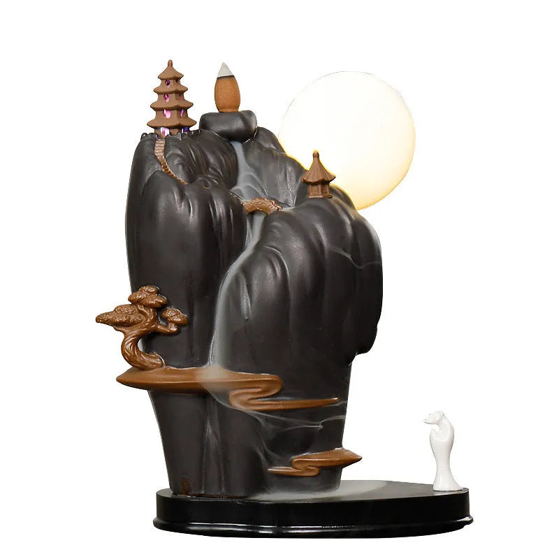 Dehua ceramic ornamental reflux aromatherapy furnace with colour glaze finish in a gift box.