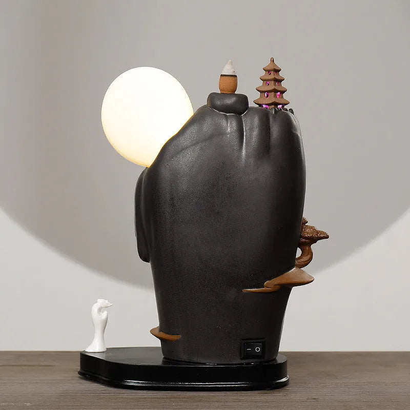 Dehua ceramic ornamental reflux aromatherapy furnace with colour glaze finish in a gift box.