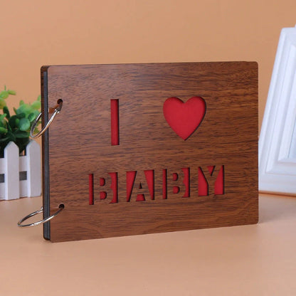 Handmade wooden loose leaf photo album with various unique designs