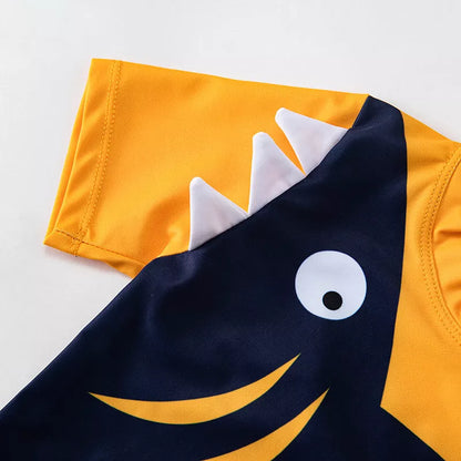 Children's quick-dry swimwear with sunscreen protection in big mouth fish design