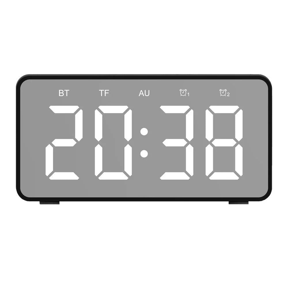 Wireless Charging Bluetooth Speaker Alarm Clock with LED Display - Versatile and Stylish Bedside Companion