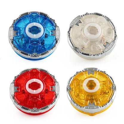SB Light Gyro Bottom component for battle tops in blue, red, white and yellow colours showing 4.5cm dimensions