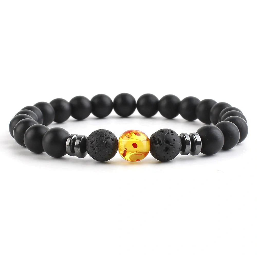 8mm stone beads seven chakra yoga beaded bracelet with elastic rope in various natural stones