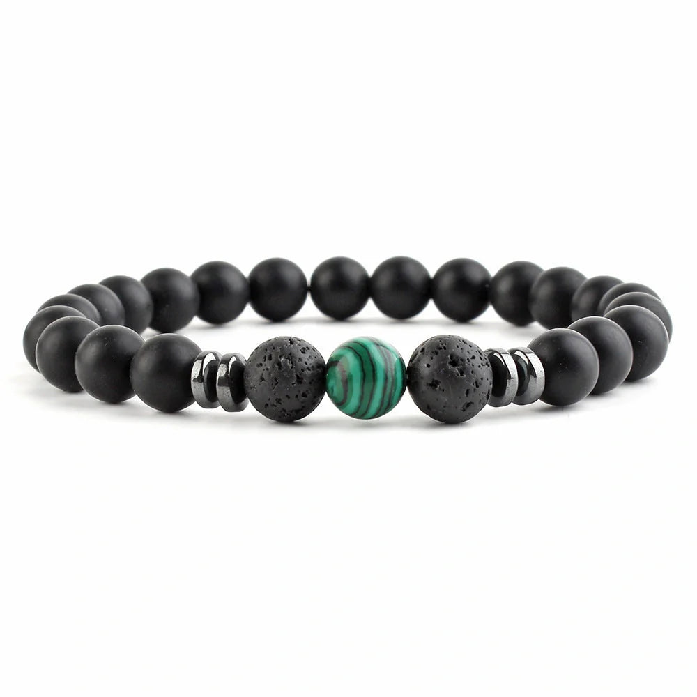 8mm stone beads seven chakra yoga beaded bracelet with elastic rope in various natural stones