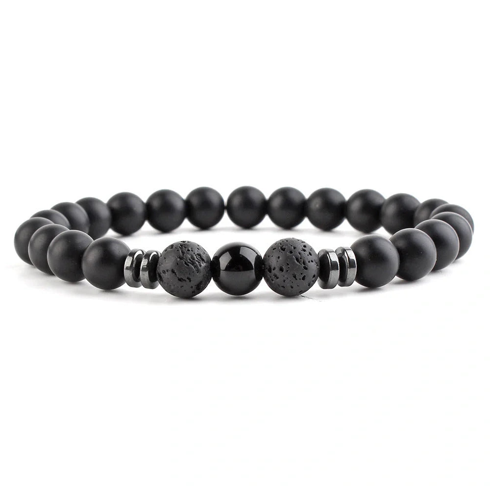 8mm stone beads seven chakra yoga beaded bracelet with elastic rope in various natural stones