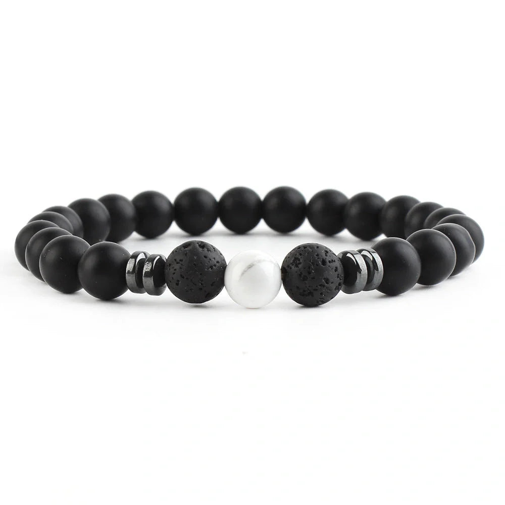 8mm stone beads seven chakra yoga beaded bracelet with elastic rope in various natural stones