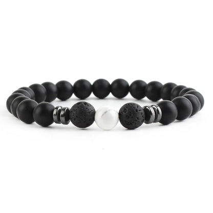 8mm stone beads seven chakra yoga beaded bracelet with elastic rope in various natural stones