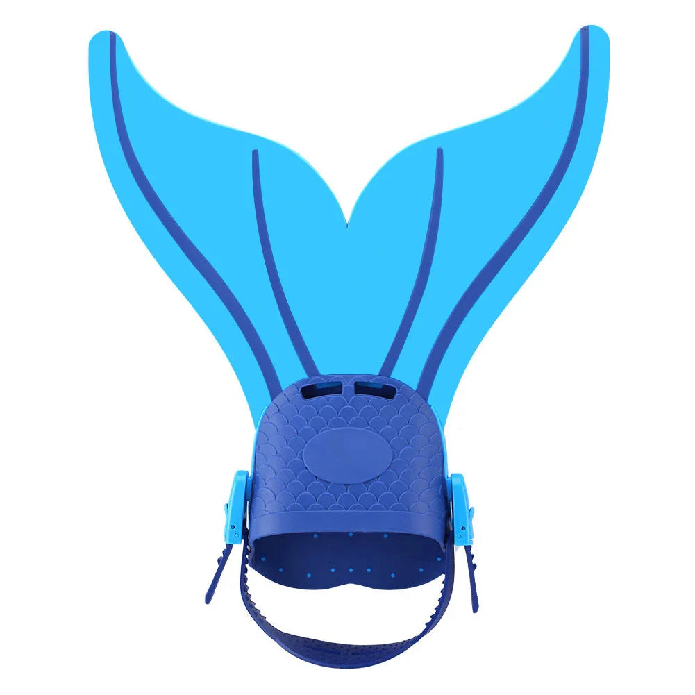 Adjustable swim fins in various colors, perfect for mermaid-inspired water activities and building leg strength