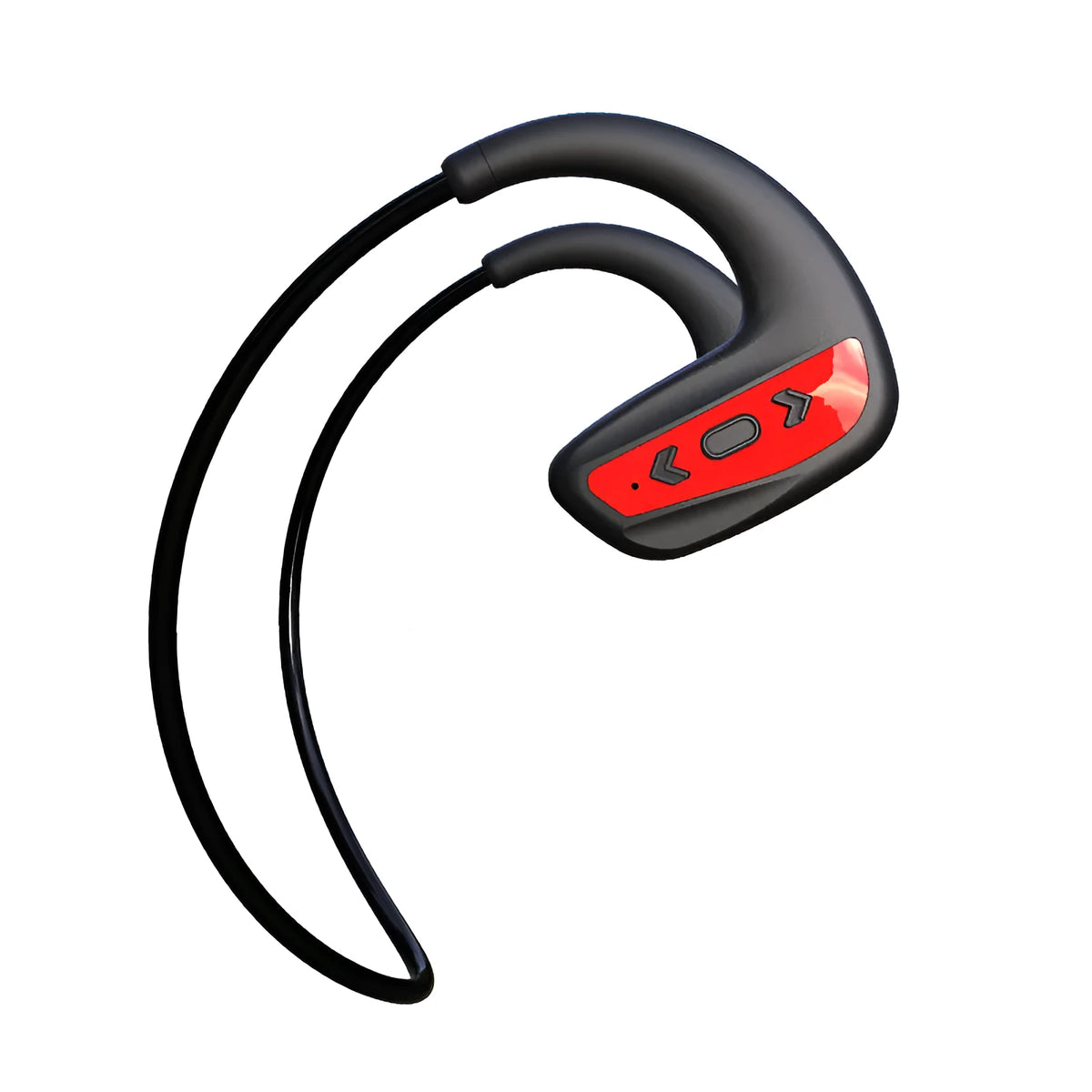 Black and red Bluetooth swimming headset with head-mounted design for waterproof sports training