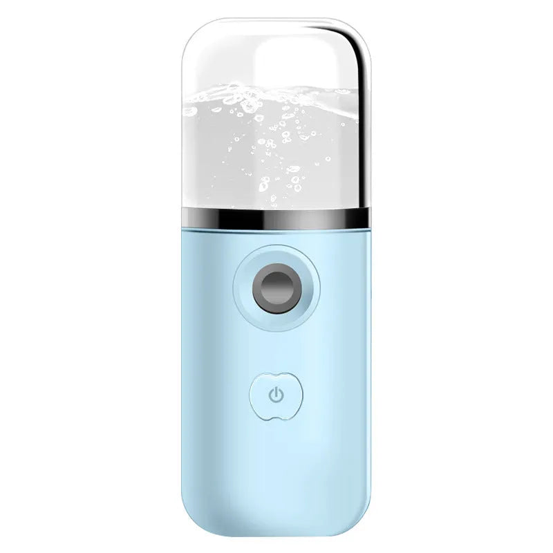 Handheld nano face spray device JSQ-3 in blue, white, pink, or green with USB charging and cold mist