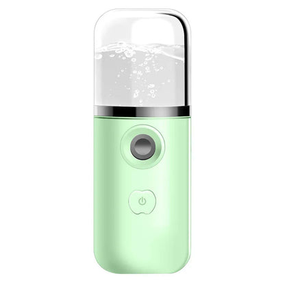 Handheld nano face spray device JSQ-3 in blue, white, pink, or green with USB charging and cold mist
