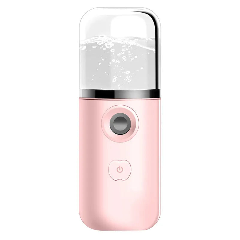 Handheld nano face spray device JSQ-3 in blue, white, pink, or green with USB charging and cold mist